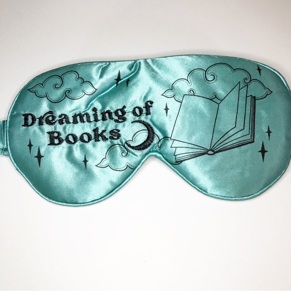 The Bookish Box Dreaming of Books Embroidered Sleep Mask - Picture 5 of 7
